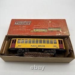 O gauge, trolley, passenger, Minitoys, Public Service #102 model train, rare