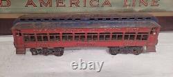 Original Prewar KENTON Floor Train Gauge 1 Cast Iron 999 Locomotive 2 Cars