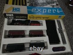 PIKO Expert HO Gauge Model Train Set Black Red Locomotive, Used, Vintage F/S