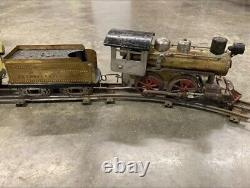 Prewar Early Vintage Elektoy 1 Gauge Toy Train Brass Loco Tender 4 Cars 10 track