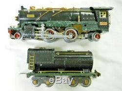 Prewar Lionel 260E O Gauge Steam Locomotive & 260T Tender Green Frame No Chugger