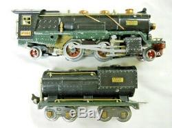 Prewar Lionel 260E O Gauge Steam Locomotive & 260T Tender Green Frame No Chugger