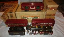 Prewar Lionel Standard Gauge #394e 390e/390t 319 320 322 Wine Boxed Set Ex/ln. M7