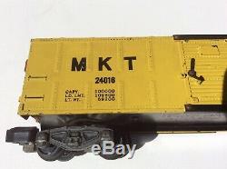 RARE American Flyer S Gauge 1958 Only #24016 M. K. T. Box Car, Yellow and Brown
