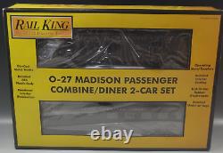 Rail King Jersey Central Combine Diner Car Set Train 30-6267 O Gauge Mib