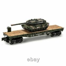 SET OF 4 -O GAUGE US ARMY MILITARY FLATCARs WITH U. S. ARMY TANK LIONEL MENARDS