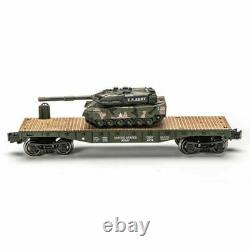 SET OF 4 -O GAUGE US ARMY MILITARY FLATCARs WITH U. S. ARMY TANK LIONEL MENARDS