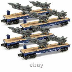 SET OF 4 -O Gauge Air Force Flatcar with Rockets US Military LIONEL MENARDS