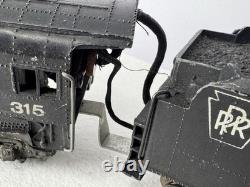 S Gauge American Flyer PRR 315 Locomotive 4-6-2 Engine & Tender with Smoke