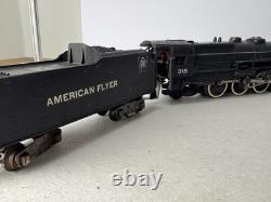 S Gauge American Flyer PRR 315 Locomotive 4-6-2 Engine & Tender with Smoke