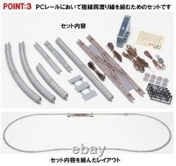 TOMIX N gauge Model Train Rail Set Double Track Double Crossover Point Set 91029