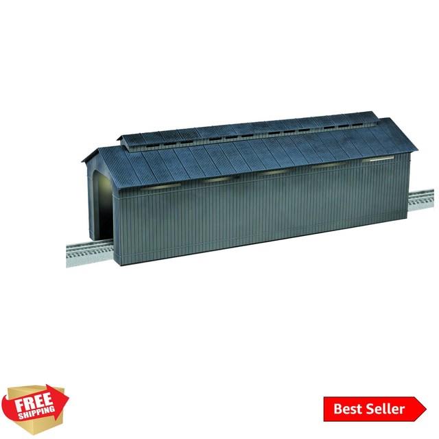 Twenty-four Inch Gray Covered Bridge O Gauge Model Train Accessory