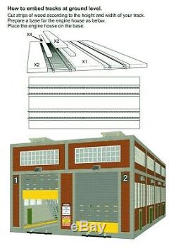Two Stall Diesel Engine House withMotorized Doors, Indoor/Outdoor Lighting O Gauge
