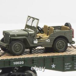 US MILITARY FLATCAR With 2 U. S ARMY JEEPS O GAUGE LIONEL MTH NEW