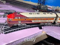 Unique Art (2pc) O Gauge F3 A-A Rock Island Diesel Locomotive Set