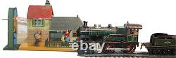 VINTAGE PRE-WAR BING 4-4-0 0-GAUGE INTERNATIONAL TRAIN SET With COUNTRY STATION