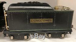 Vintage 1920s Lionel No. 384-E Locomotive + 384-T Tender Black Standard Gauge