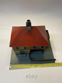 Vintage 1930s Bavaria Tin Litho O Gauge Model Train Platform House Kids Toy