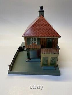 Vintage 1930s Bavaria Tin Litho O Gauge Model Train Platform House Kids Toy
