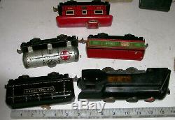 Vintage 1940s Complete O-27 Gauge Metal Electric Steam Freight Train Set with OB