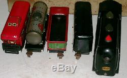 Vintage 1940s Complete O-27 Gauge Metal Electric Steam Freight Train Set with OB