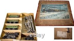 Vintage American Market Bing 0-gauge Cast Iron Boxed Nyc Lines Train Set