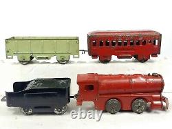 Vintage Girard Model Locomotive Tender Gondola Passenger Car Metal Pull Train