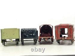 Vintage Girard Model Locomotive Tender Gondola Passenger Car Metal Pull Train