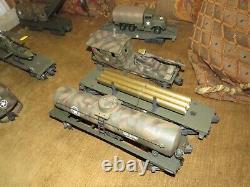 Vintage Nice Lionel O Gauge U. S. Army Military Diesel Engine + 6 Army Train Cars