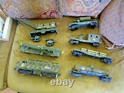 Vintage Nice Lionel O Gauge U. S. Army Military Diesel Engine + 6 Army Train Cars