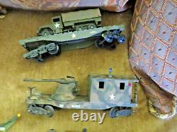 Vintage Nice Lionel O Gauge U. S. Army Military Diesel Engine + 6 Army Train Cars