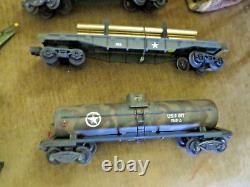 Vintage Nice Lionel O Gauge U. S. Army Military Diesel Engine + 6 Army Train Cars