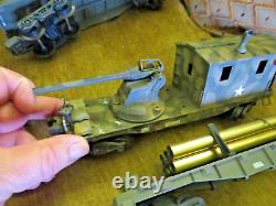 Vintage Nice Lionel O Gauge U. S. Army Military Diesel Engine + 6 Army Train Cars