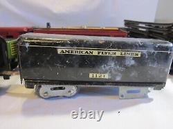 Vintage Pre WW2 Gilbert American Flyer O Gauge Train Set Steam Engine 553 & Cars