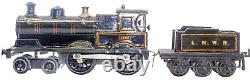 Vintage Pre-War Uncommon Bing UK-Market LNWR 4-4-0 Clockwork 0-gauge Train Set