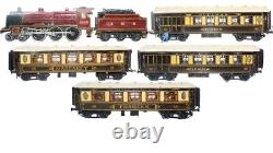 Vintage Pre-war Bassett-lowke 0-gauge 4-6-0 Clockwork Lms Passenger Train Set