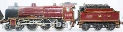 Vintage Pre-war Bassett-lowke 0-gauge 4-6-0 Clockwork Lms Passenger Train Set