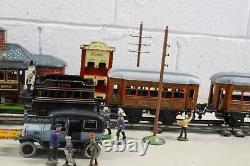 Vintage Pre-war Large 1-Gauge Layout Bing #2990 Continental Train with Accessorie