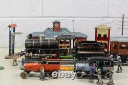 Vintage Pre-war Large 1-Gauge Layout Bing #2990 Continental Train with Accessorie