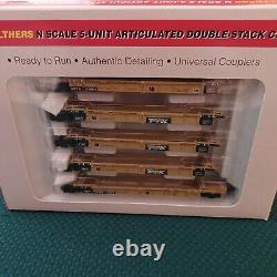 Walthers, N Gauge Thrall 5-Unit Articulated Dbl. Stack Car. TTX Circa 1990