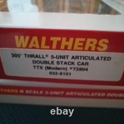 Walthers, N Gauge Thrall 5-Unit Articulated Dbl. Stack Car. TTX Circa 1990