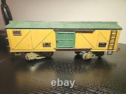 Wide Gauge Prewar Toy Train American Flyer 4018 Freight Box Car Yellow 7 Million
