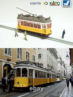 Yellow Lisbon Tram HO/N gauge (HOe) motorized with light NEW